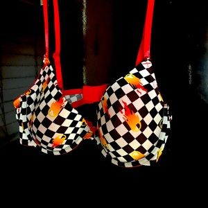 Black and white checkboard bra